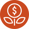Dollar sign flower icon