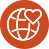 Globe with heart icon