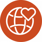 Globe with heart icon