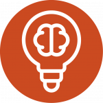 Brain in a lightbulb icon