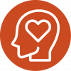Icon of a head with a heart