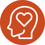 Icon of a head with a heart
