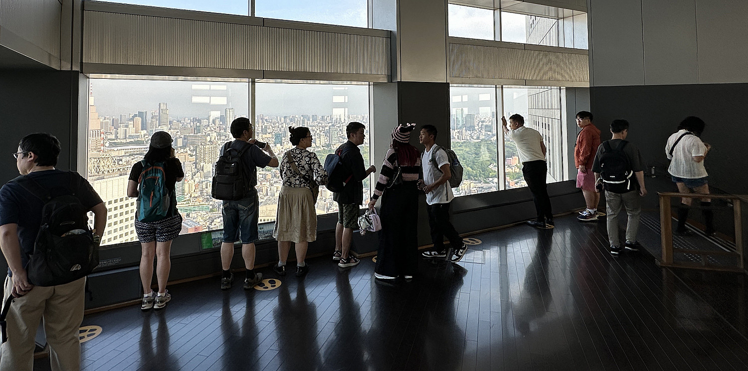 SPR24 Study Abroad students at the Tokyo observation deck above the city.