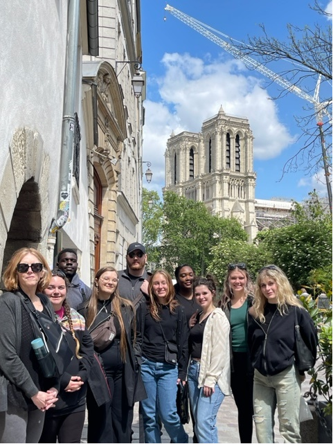 A group photo from the 2023 Study Abroad trip to Paris, France.